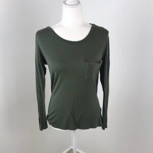 Occasion Long Sleeve Green Top With Pocket Size S